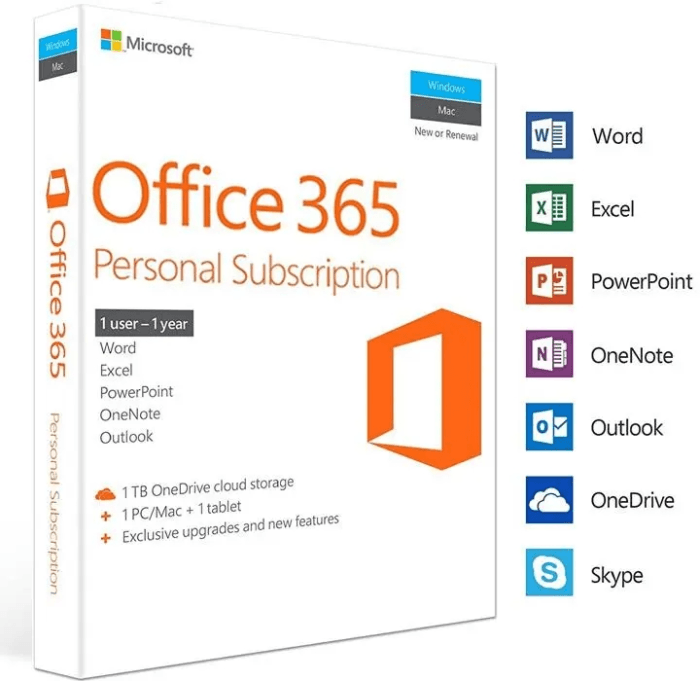 Microsoft Office 365 Personal - 1 Year (GLOBAL)