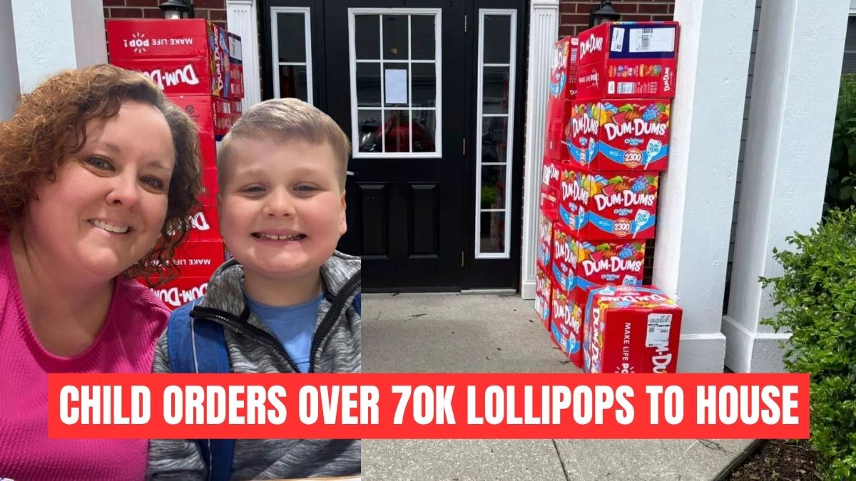 CHILD ORDERS OVER 70K LOLLIPOPS TO HOUSE