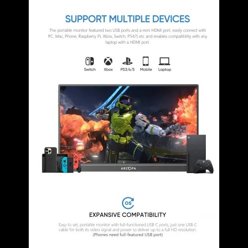 Arzopa A1 15.6" FHD IPS Portable Monitor - Image 3